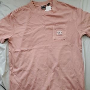 Quicksilver Coral Pink Crew Neck Pocket Surf Shirt